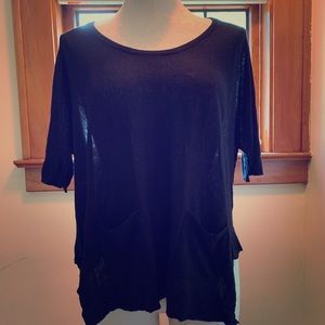 Semi sheer black sweater from Philosophy.